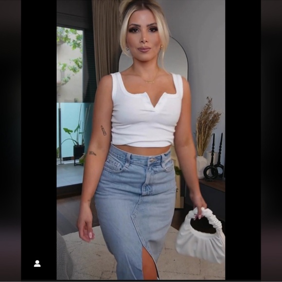 ZARA BLOGGERS FAV TRF LONG DENIM SKIRT - Picture 6 of 14